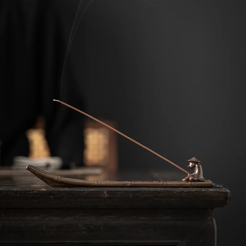 Bamboo Raft Incense Stick Holder