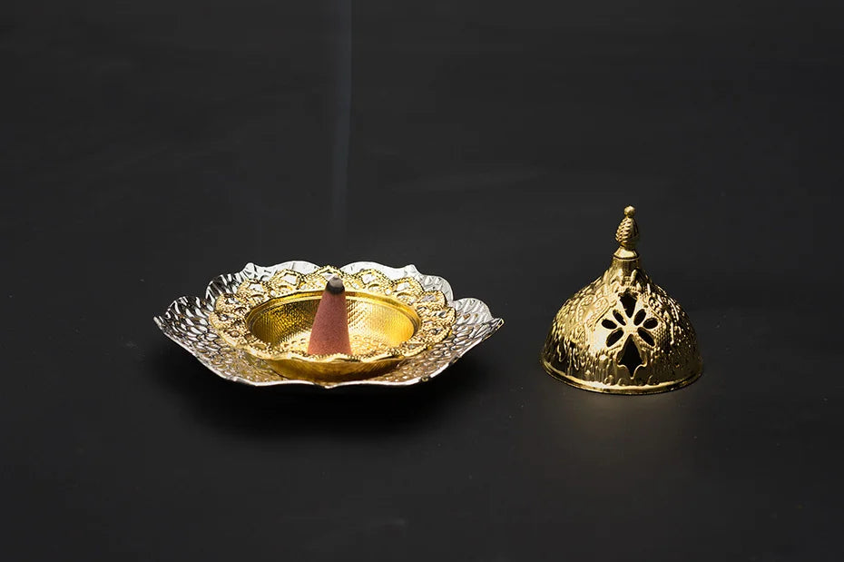 Golden Petal Incense Burner